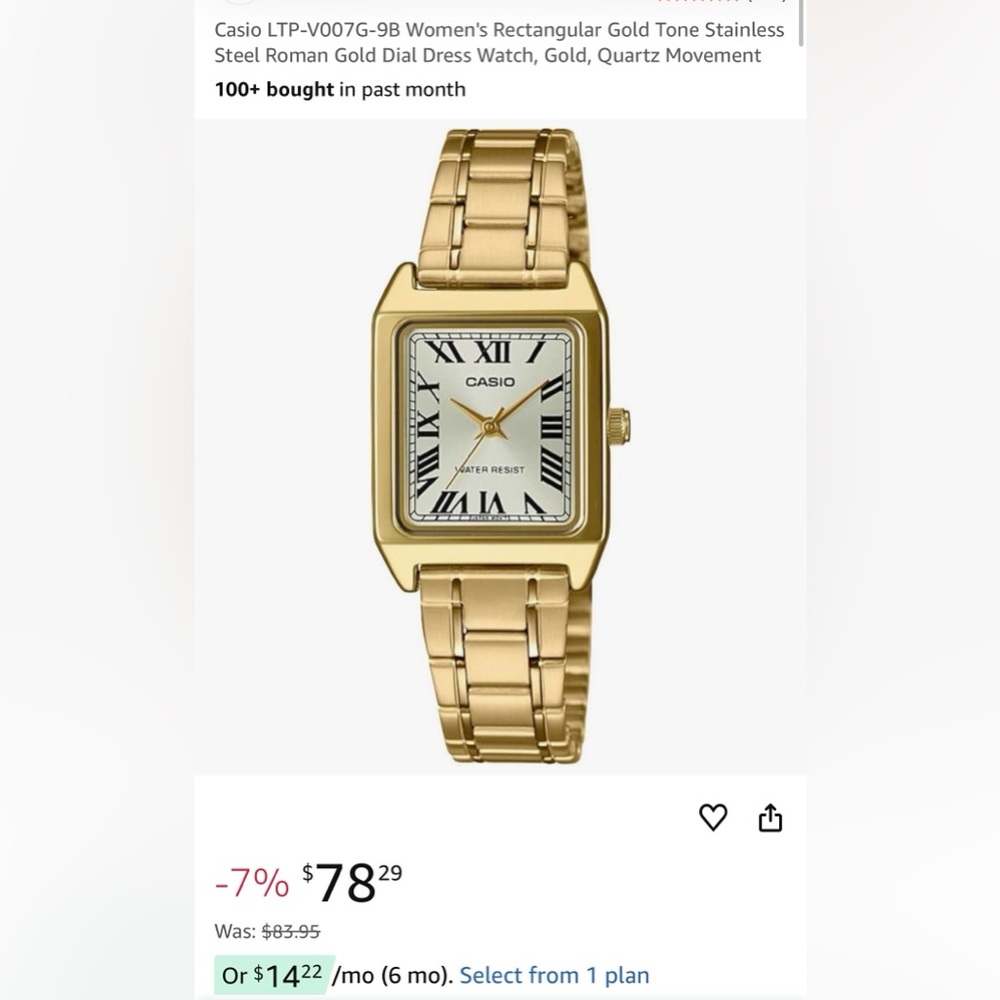 Gold Watch with Silver Dial